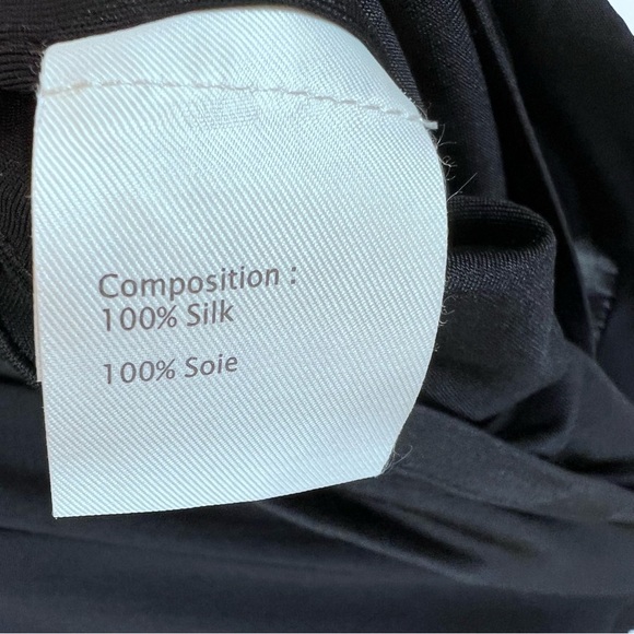 3.1 Philip Lim Silk Pleated Tan Black Top Blouse Size Large - Picture 12 of 13